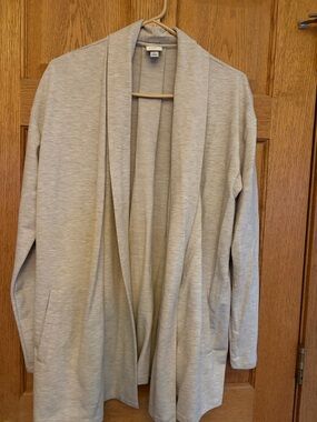 a new day Heather Light Gray Open-Front Shawl Cardigan